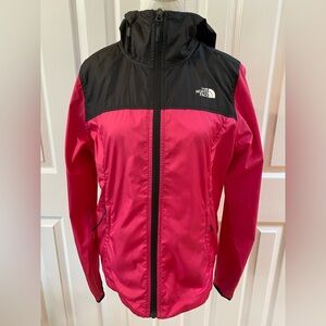 The North Face Pink and Black Hooded Windwall Jacket Size M